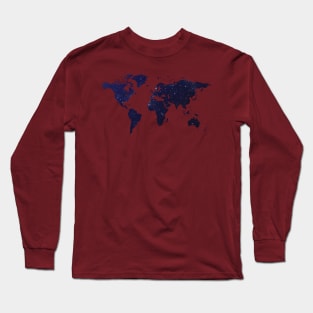 Space World Map Long Sleeve T-Shirt